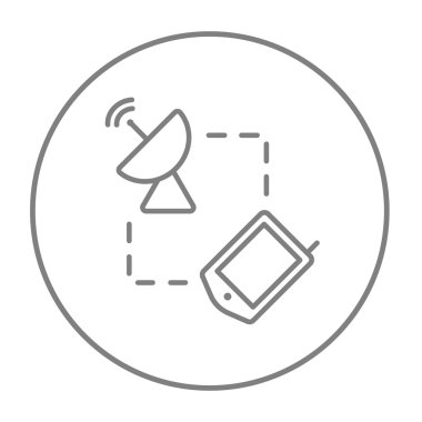 Navigator ve uydu çanağı satırı simgesi.