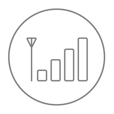 Cep telefonu sinyal işareti satırı simgesi.