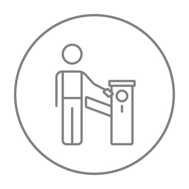 Adam araba bariyer satırı simgesi.