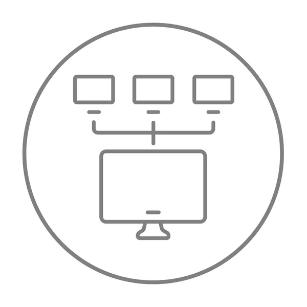 Icono de línea de red informática . — Vector de stock