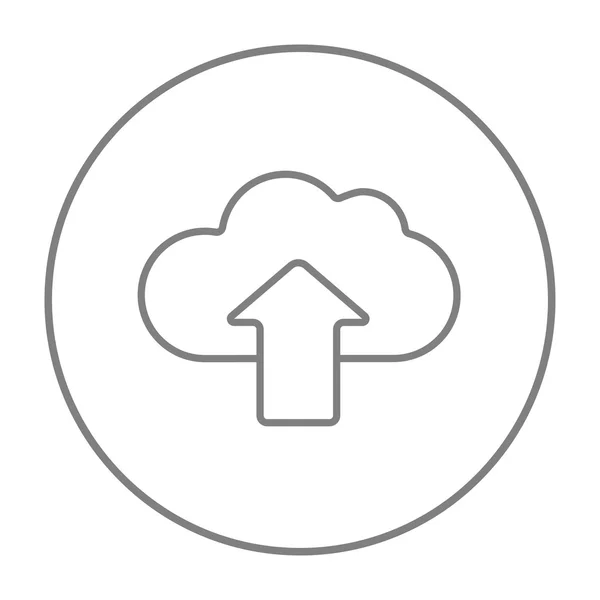 Nuvola con freccia sull'icona della linea . — Vettoriale Stock