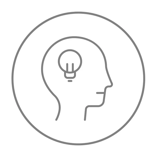 Human head with idea line icon. — Stock Vector