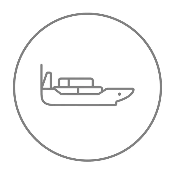 Lading containerschip lijn pictogram. — Stockvector