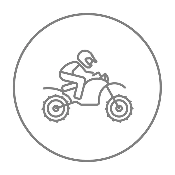 Adam sürme motokros Bisiklete satırı simgesi. — Stok Vektör