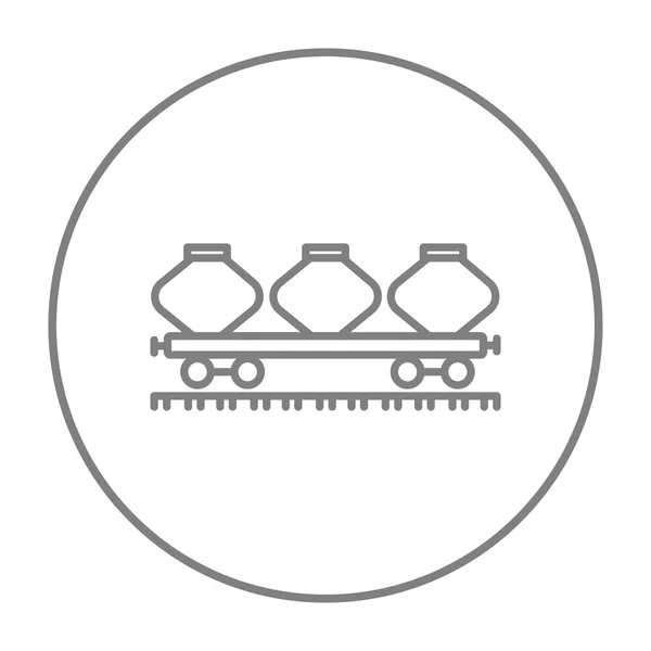Icono de línea de vagón de carga . — Archivo Imágenes Vectoriales