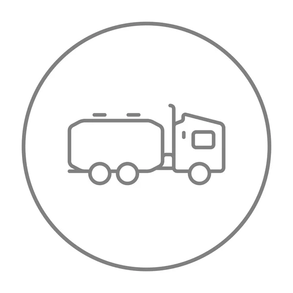 Vrachtwagen vloeibare lading lijn pictogram. — Stockvector