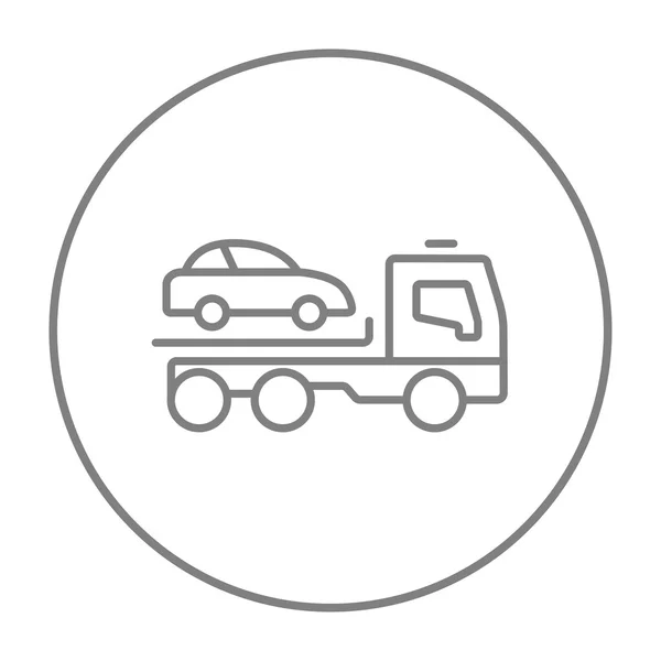 Auto slepen truck lijn pictogram. — Stockvector