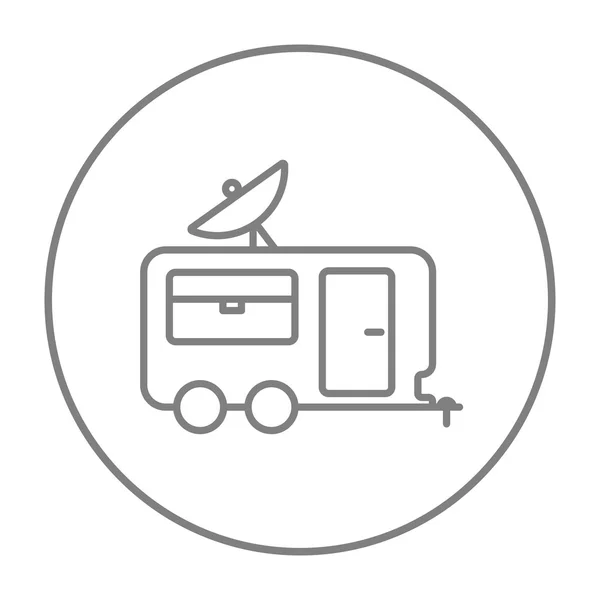Caravane avec icône de ligne parabolique . — Image vectorielle