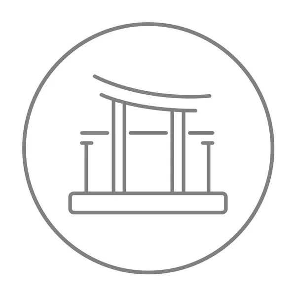 Torii icône de ligne de porte. — Image vectorielle