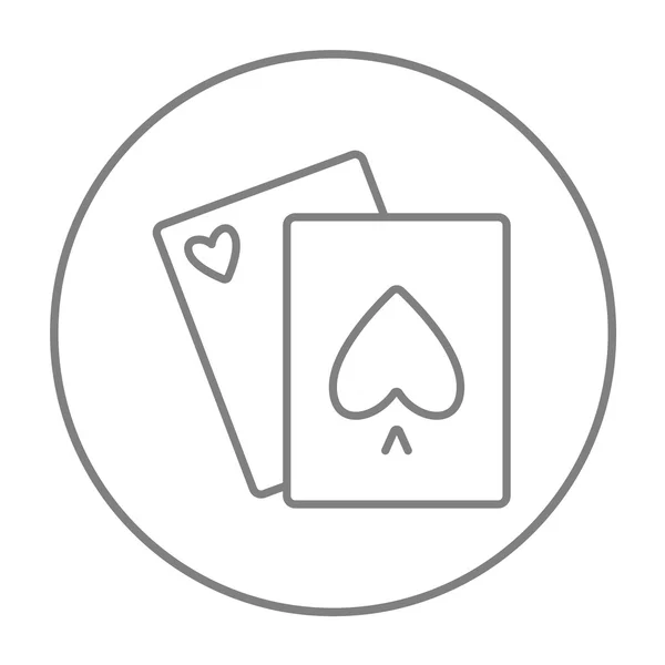 Jogando cartas ícone de linha. — Vetor de Stock