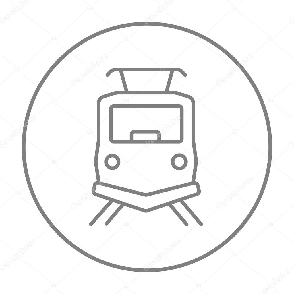 Front view of train line icon.