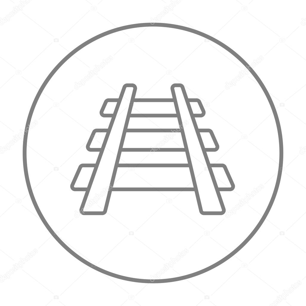 Railway track line icon.