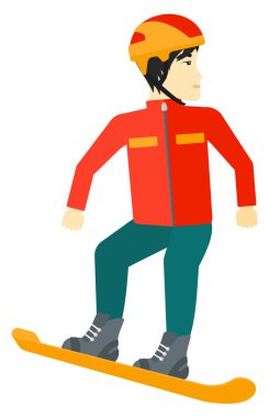 genç adam snowboard.