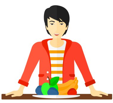 adam sağlıklı gıda ile.