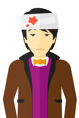 Man with injured head.