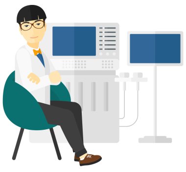 Erkek ultrason uzmanı.