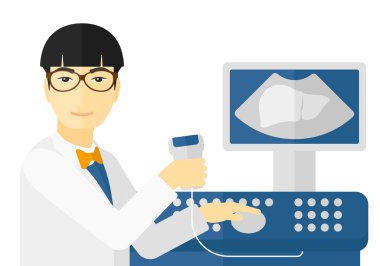 Erkek ultrason uzmanı.