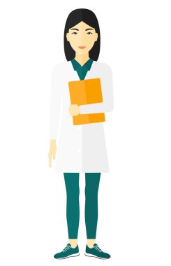 Doktor holding dosya.