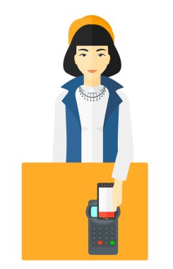 Smartphone kullanarak ödeme müşteri.