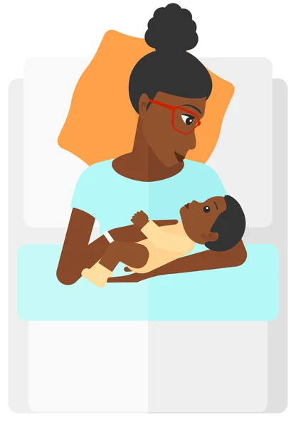 Woman in maternity ward. — Stock Vector