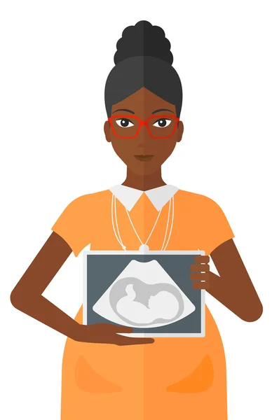 Terhes nő az ultrahang kép. — Stock Vector