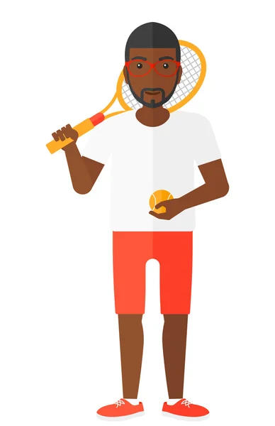 Gran jugador de tenis . — Vector de stock