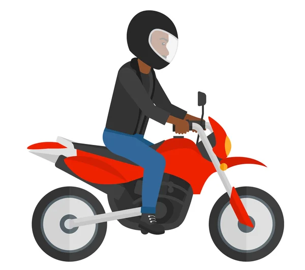 Man riding motorcycle. — Stock Vector