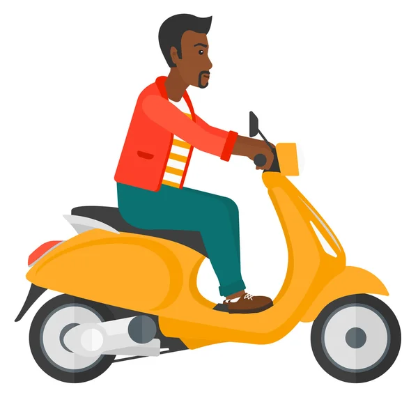 Man riding scooter. — Stock Vector