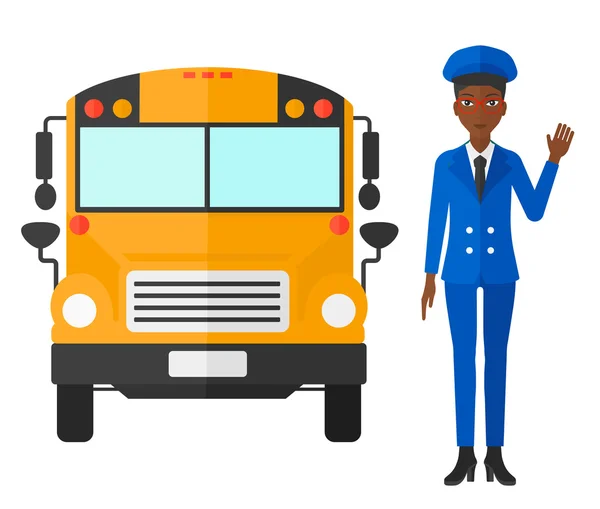 Chauffeur d'autobus scolaire . — Image vectorielle