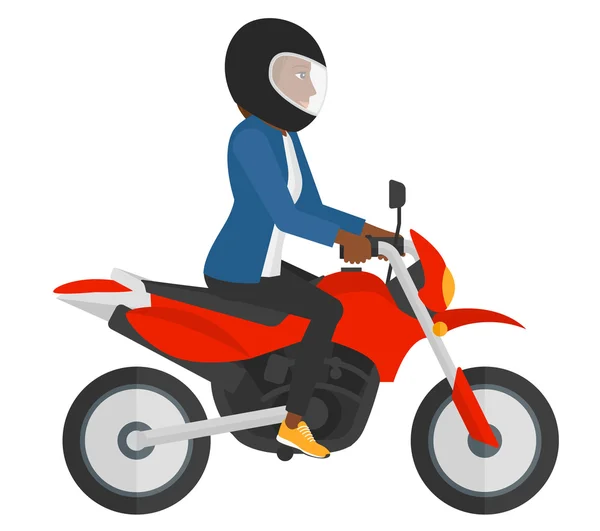 女性乗馬オートバイ. — ストックベクタ