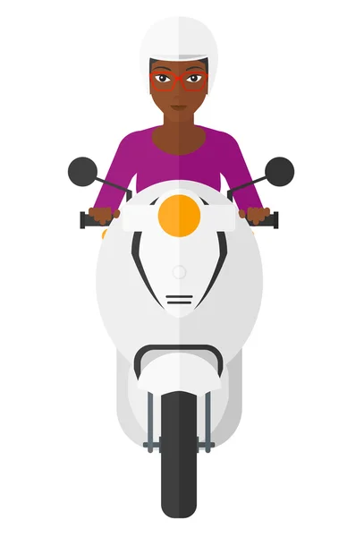 Scooter de montar de mujer. — Vector de stock