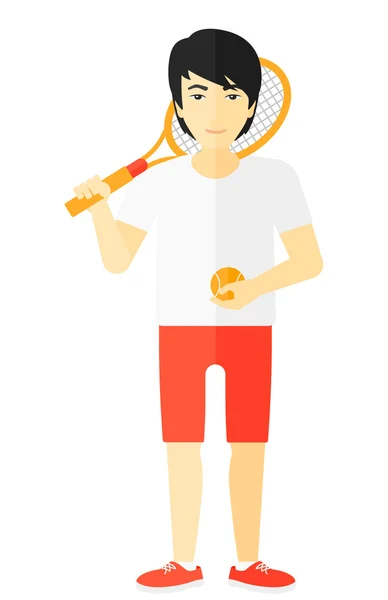 Gran jugador de tenis . — Vector de stock