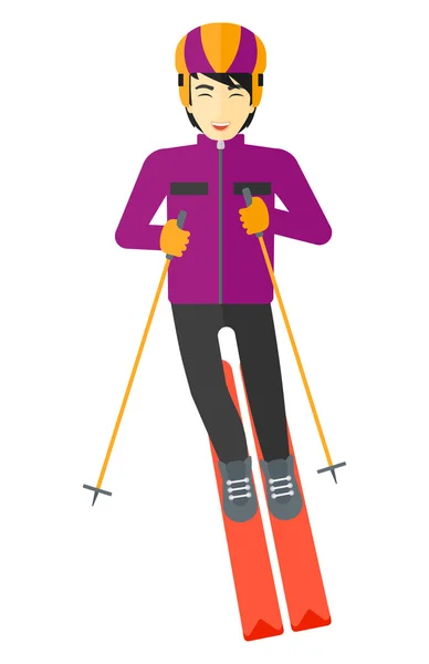 年轻男子滑雪. — 图库矢量图片