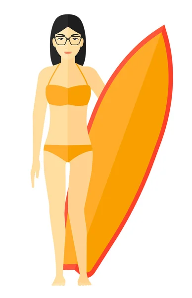 Surfista sosteniendo tabla de surf . — Vector de stock