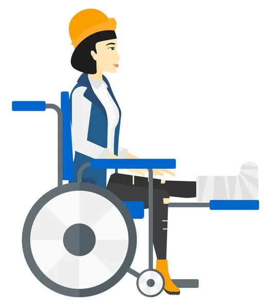 Paciente sentado en silla de ruedas . — Vector de stock