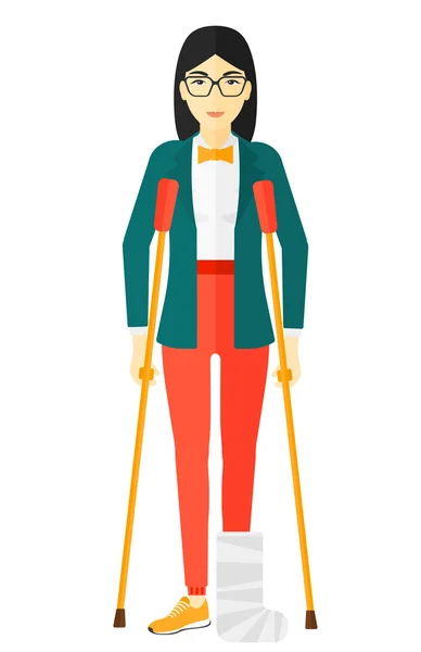 Patient with broken leg. — Stock Vector