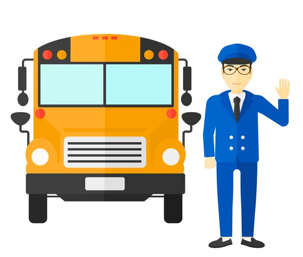 Conductor de autobús escolar . — Vector de stock