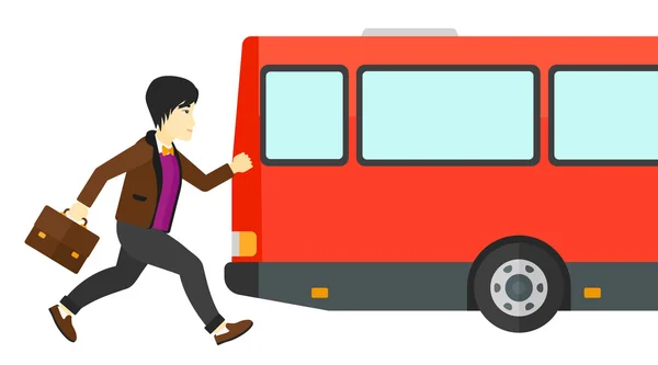 Man missing bus. — Stock Vector