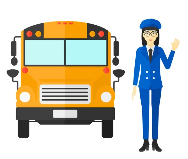 Школьный водитель автобуса . — стоковый вектор