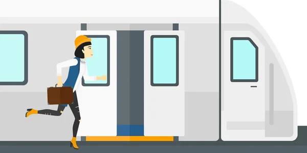 女性行方不明列車. — ストックベクタ