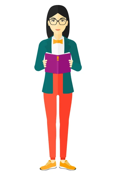 Woman reading book. — Stock Vector