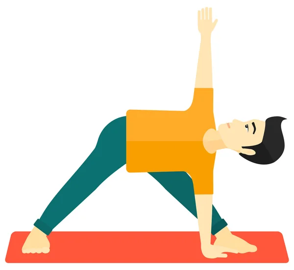 Man beoefenen van yoga. — Stockvector