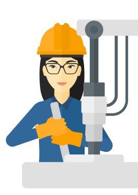 İşçisi ile Endüstri/sanayii donatımı.