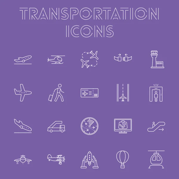 Juego de iconos de transporte. — Vector de stock