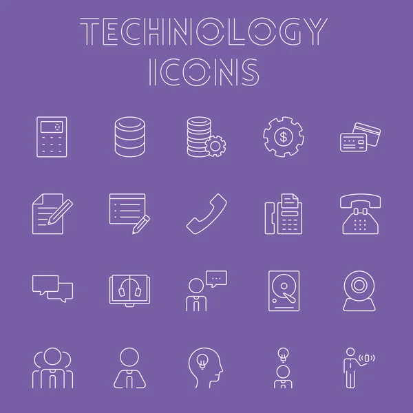 Technologia zestaw ikon. — Wektor stockowy