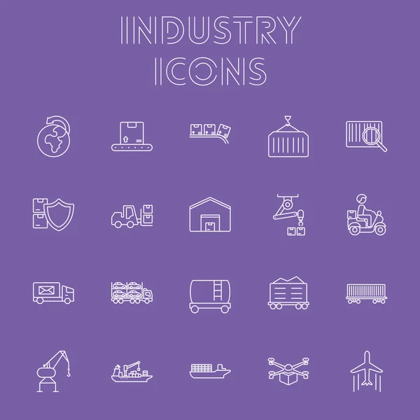 Conjunto de iconos industria . — Archivo Imágenes Vectoriales