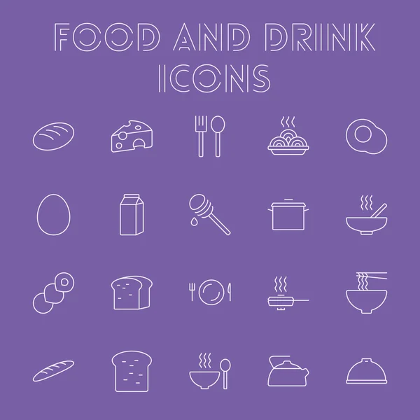 Conjunto de iconos de comida y bebida. — Archivo Imágenes Vectoriales
