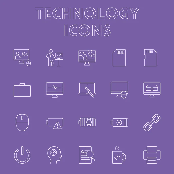 Conjunto de iconos de tecnología . — Vector de stock