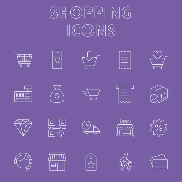 Conjunto de ícone de compras . — Vetor de Stock