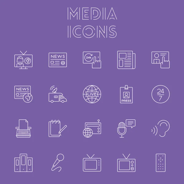 Set di icone multimediali . — Vettoriale Stock